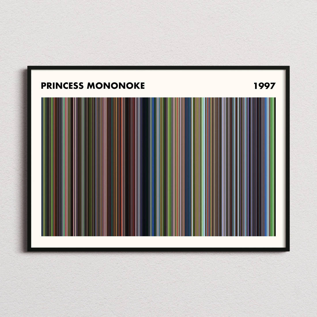 Princess Mononoke Movie Barcode Poster - Simplified