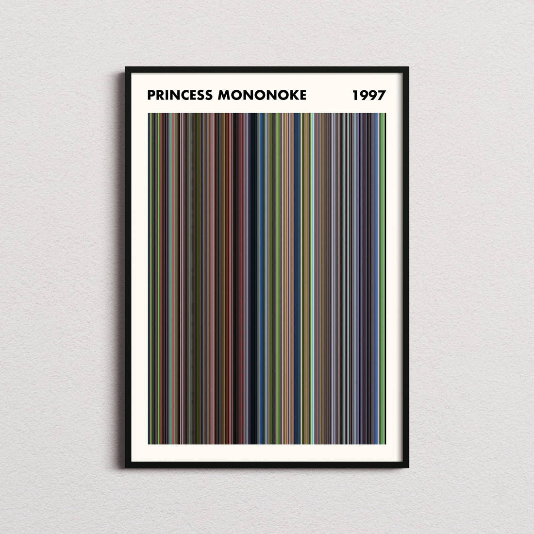 Princess Mononoke Movie Barcode Poster - Simplified