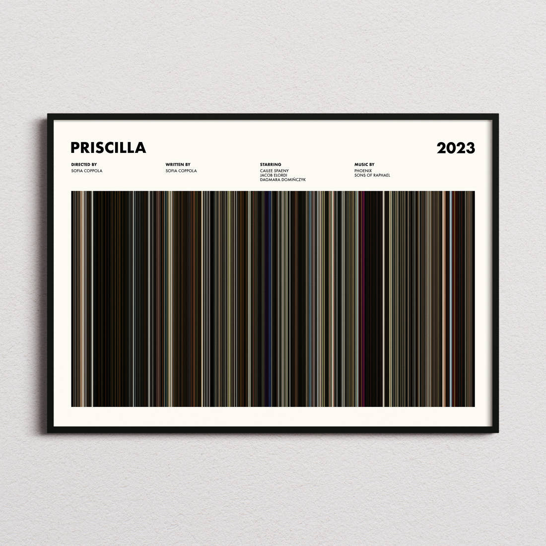 Priscilla Movie Barcode Poster