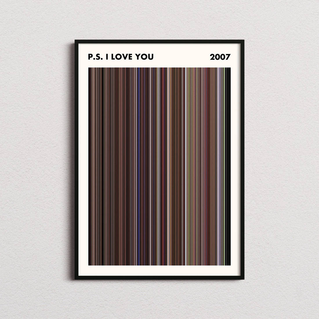 P.S. I Love You Movie Barcode Poster - Simplified