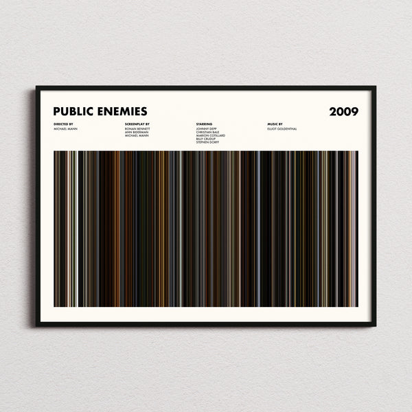 Public Enemies Movie Barcode Poster