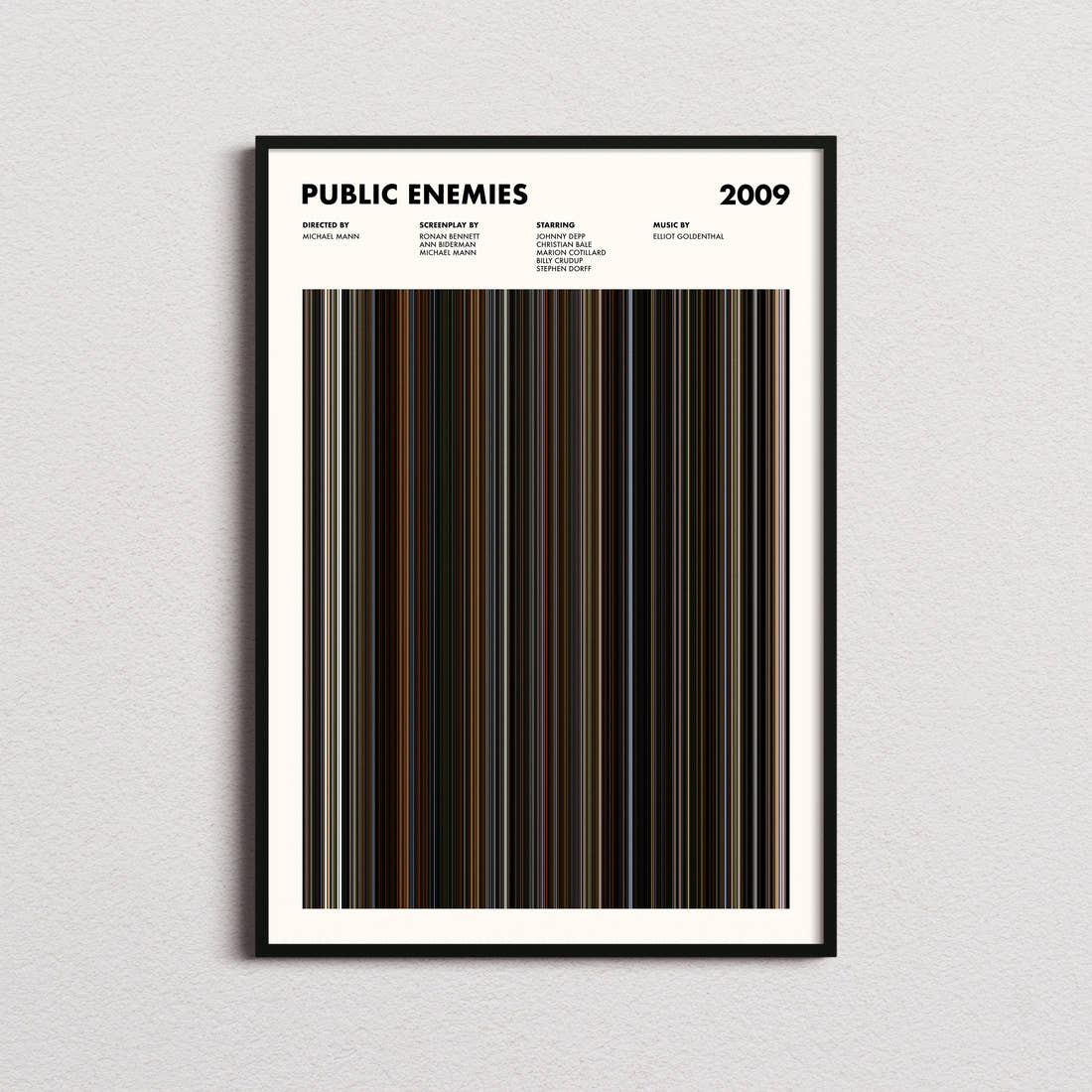 Public Enemies Movie Barcode Poster