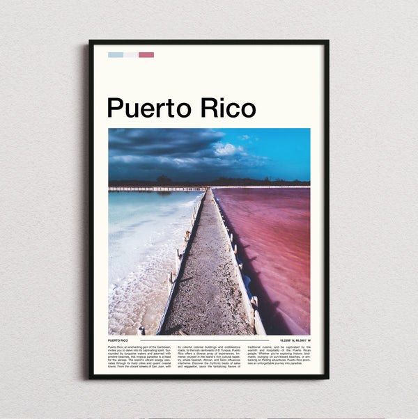 Puerto Rico - Pink Water And Breakwater - Travel Print