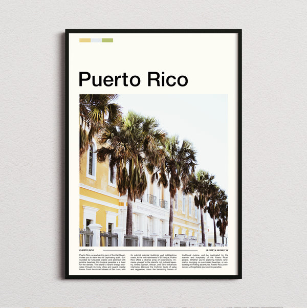 Puerto Rico - Palm-Lined Street - Travel Print
