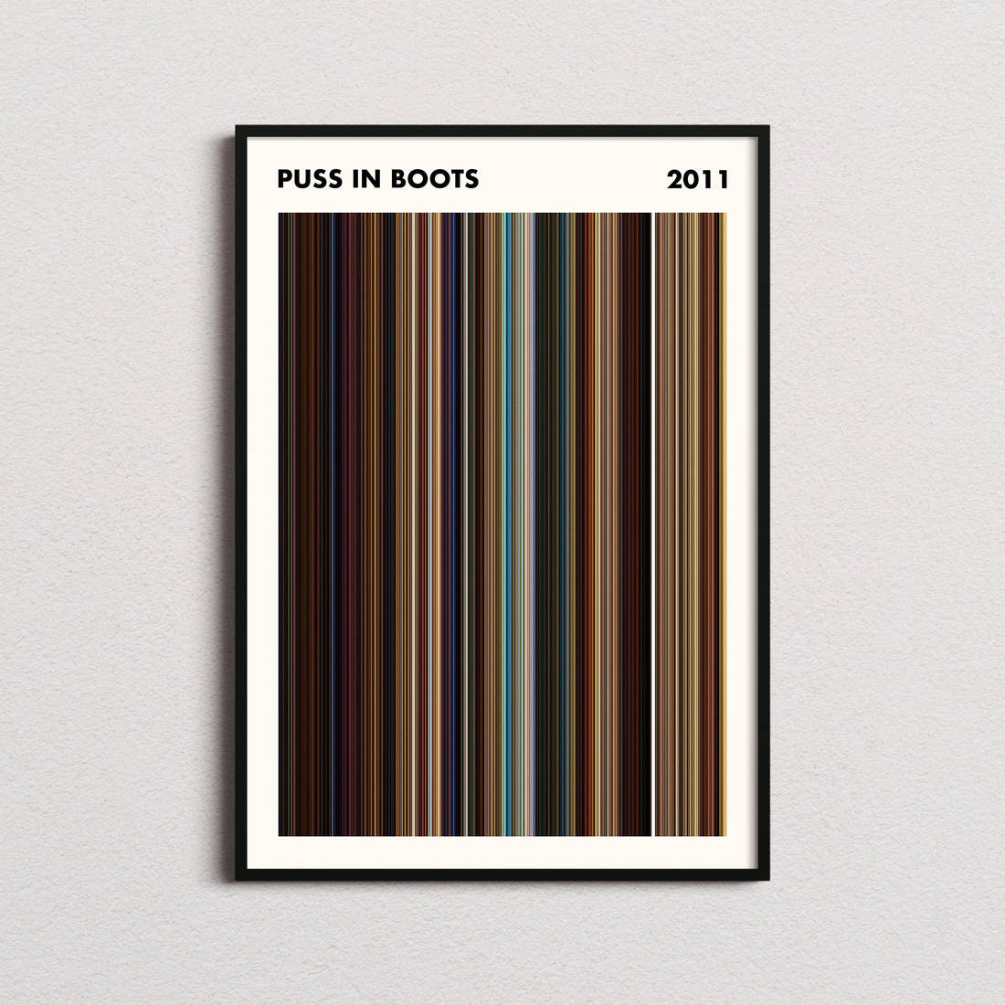 Puss in Boots Movie Barcode Poster - Simplified