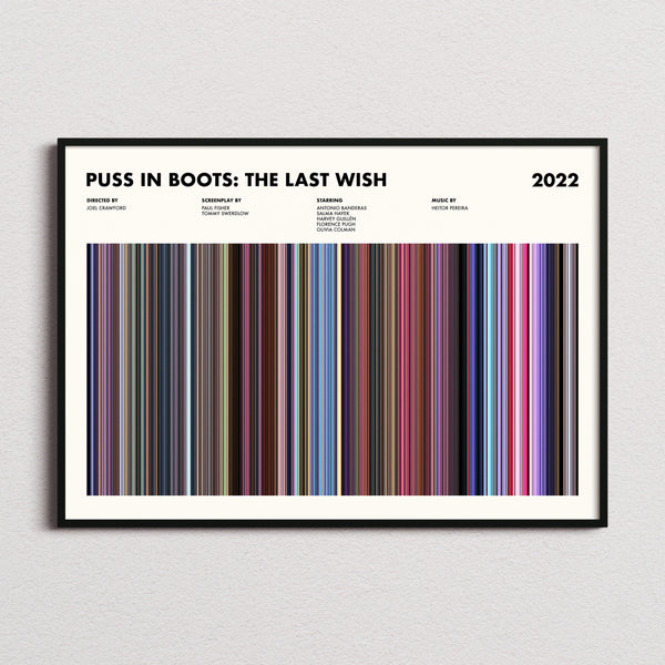 Puss in Boots: The Last Wish Movie Barcode Poster