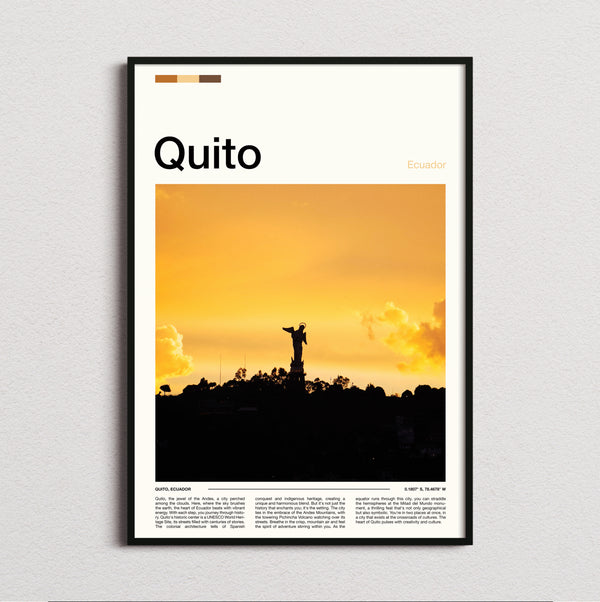 Quito - Winged Virgin Statue - Travel Print