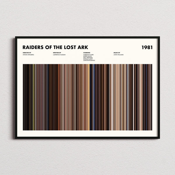 Raiders of the Lost Ark Movie Barcode Poster