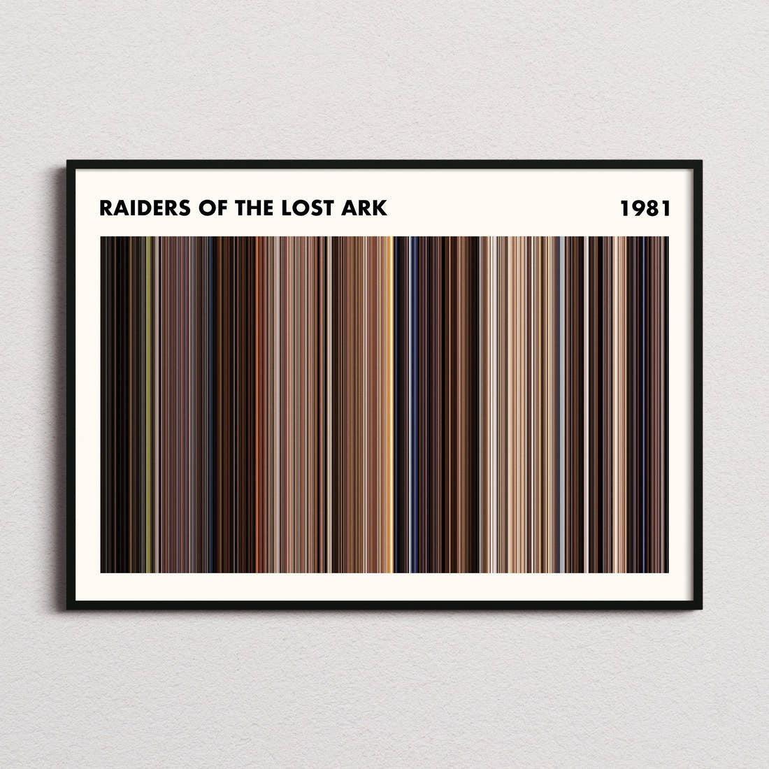Raiders of the Lost Ark Movie Barcode Poster - Simplified