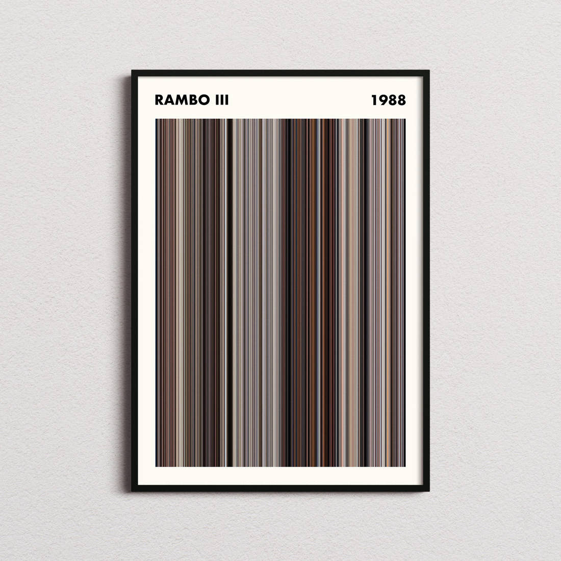 Rambo 3 Movie Barcode Poster - Simplified