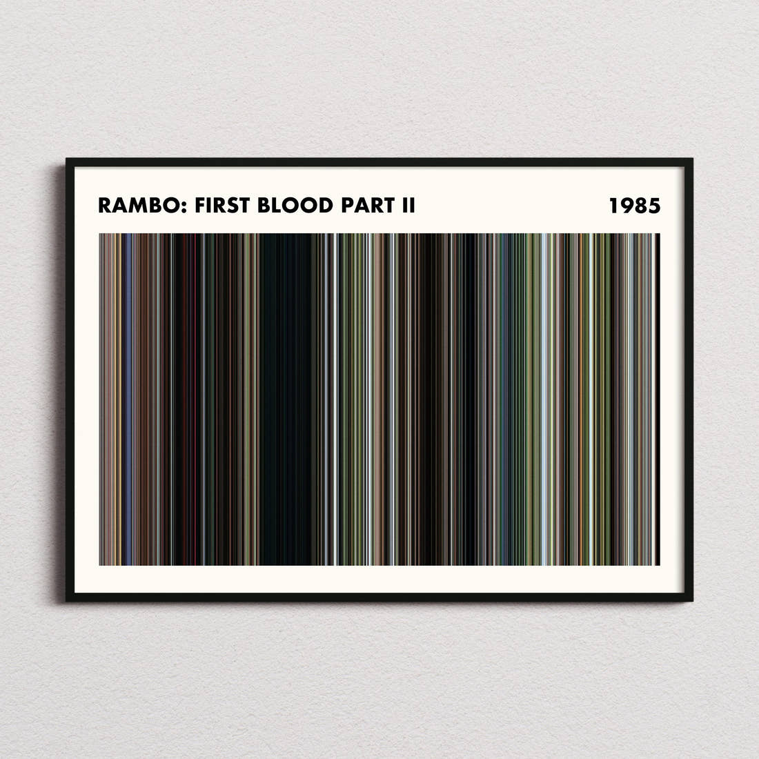 Rambo: First Blood Part II Movie Barcode Poster - Simplified