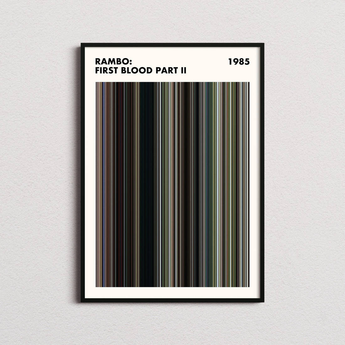 Rambo: First Blood Part II Movie Barcode Poster - Simplified