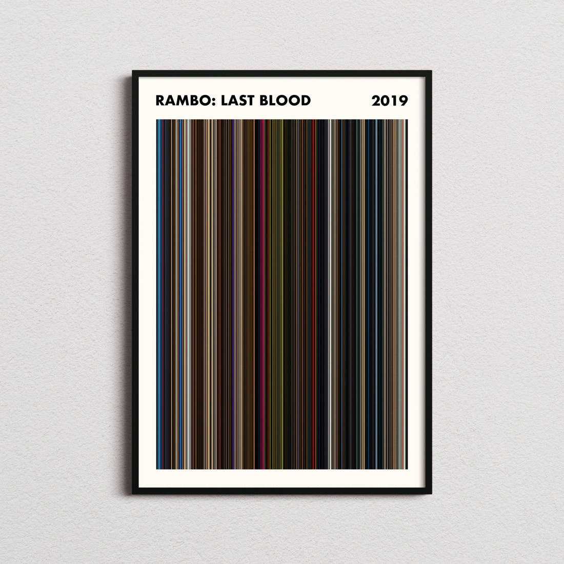 Rambo: Last Blood Movie Barcode Poster - Simplified
