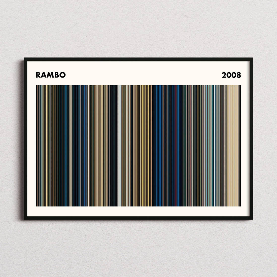 Rambo Movie Barcode Poster - Simplified