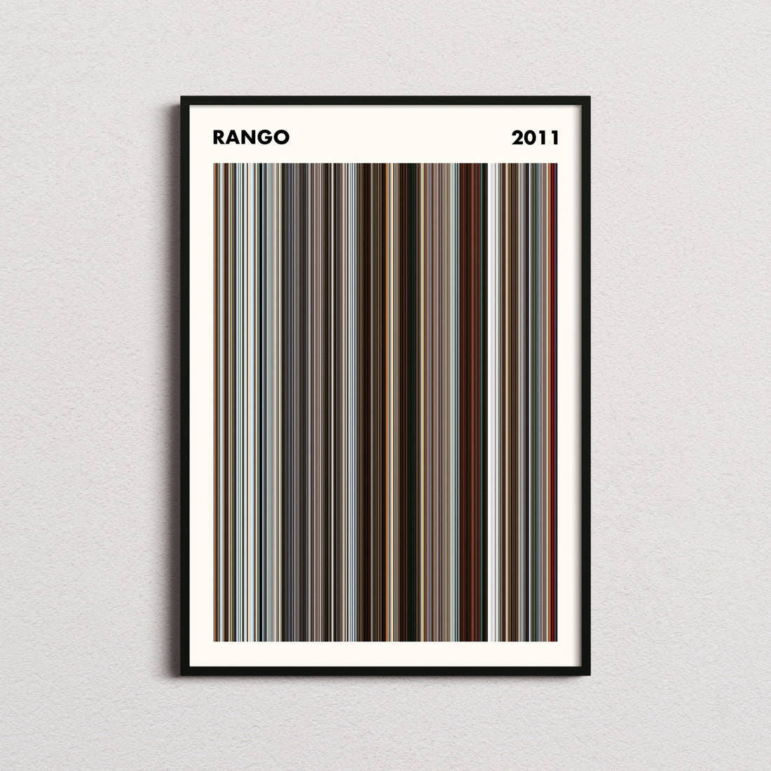 Rango Movie Barcode Poster - Simplified