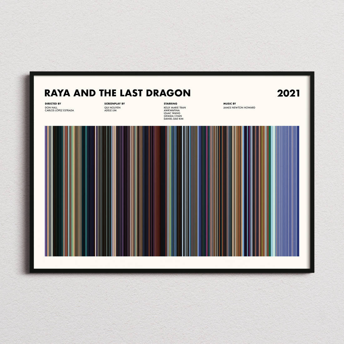 Raya and the Last Dragon Movie Barcode Poster