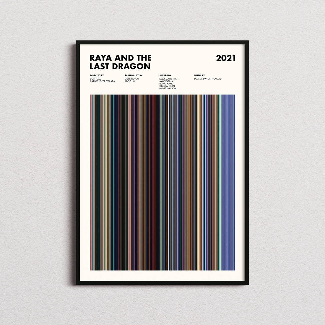 Raya and the Last Dragon Movie Barcode Poster