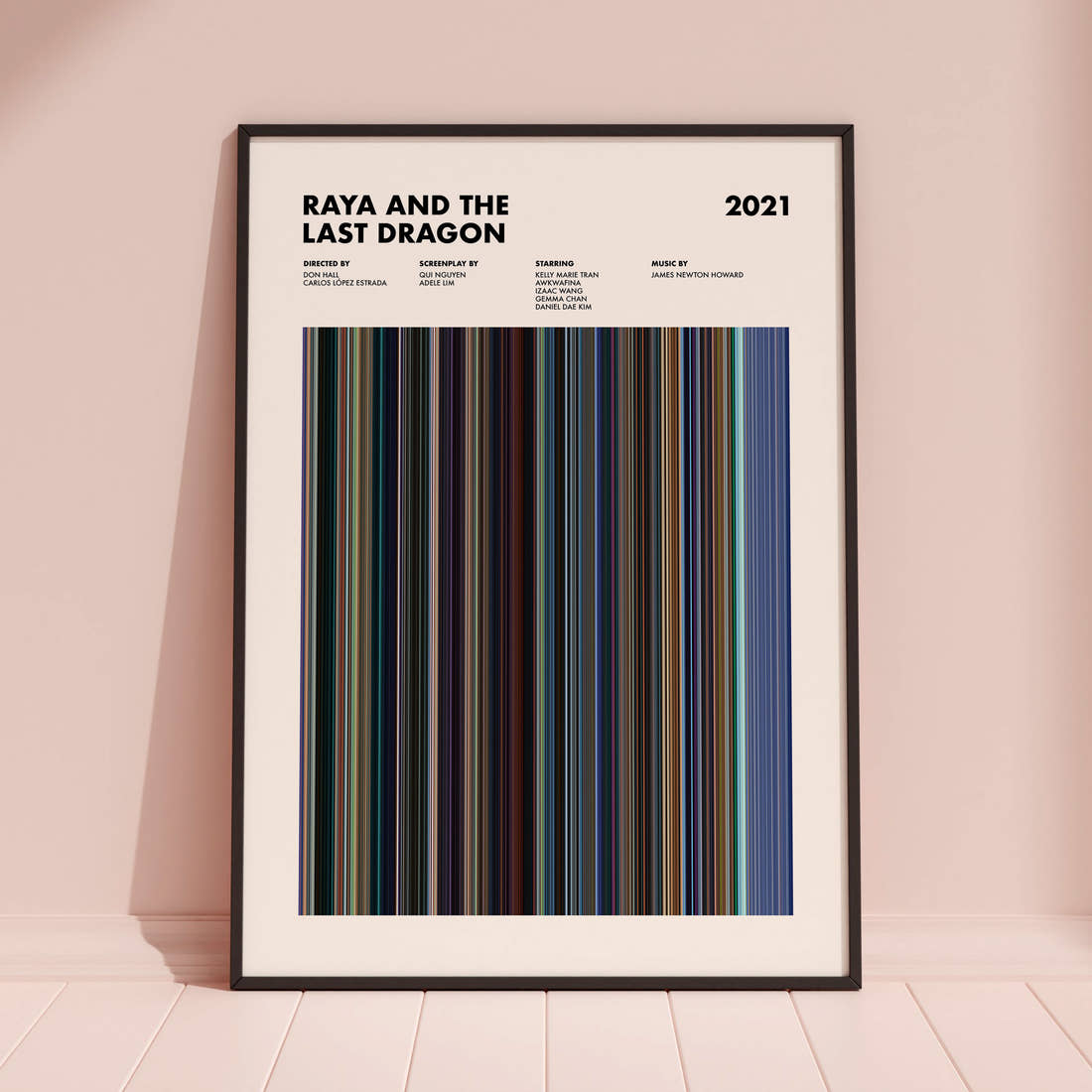 Raya and the Last Dragon Movie Barcode Poster