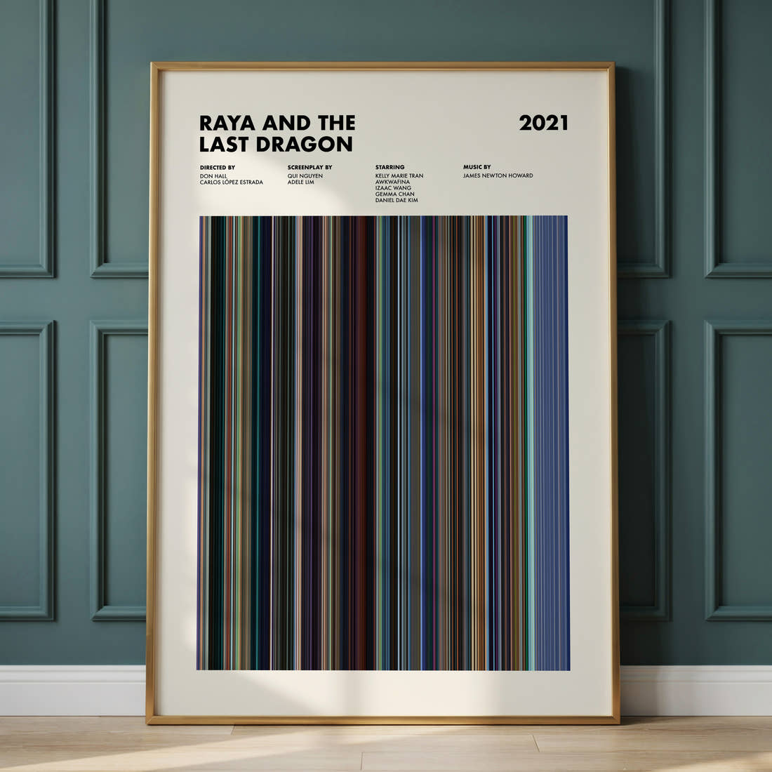 Raya and the Last Dragon Movie Barcode Poster