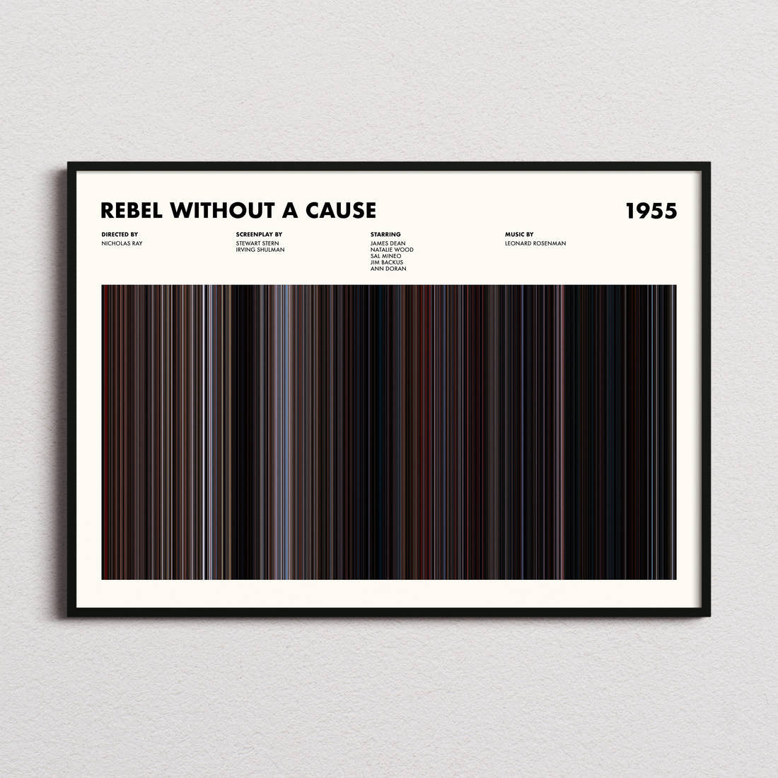 Rebel Without a Cause Movie Barcode Poster