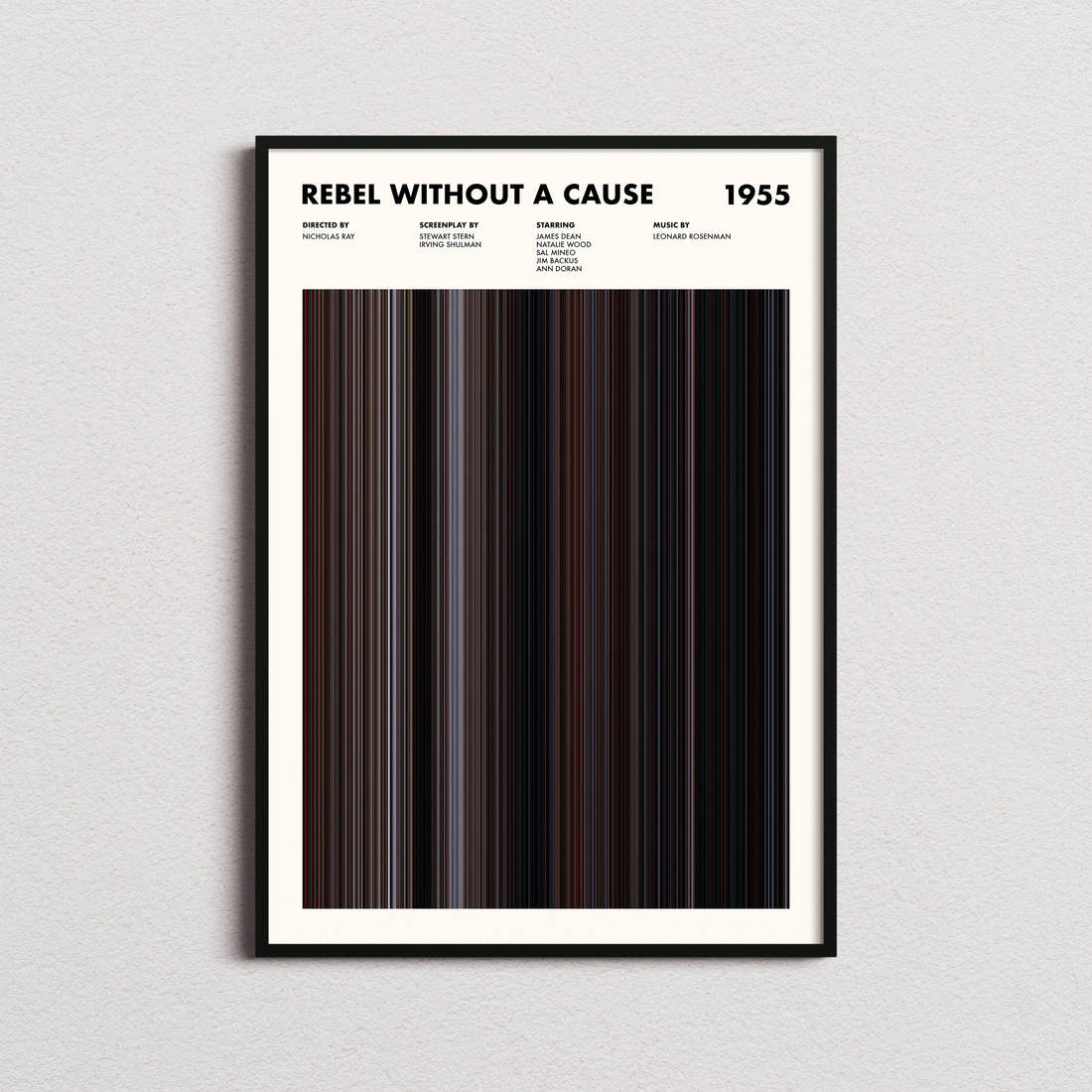 Rebel Without a Cause Movie Barcode Poster