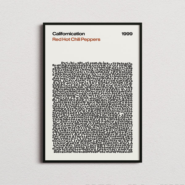 Red Hot Chili Peppers Californication Lyric Print