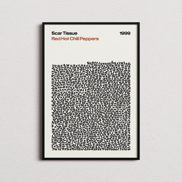 Red Hot Chili Peppers Scar Tissue Lyric Print