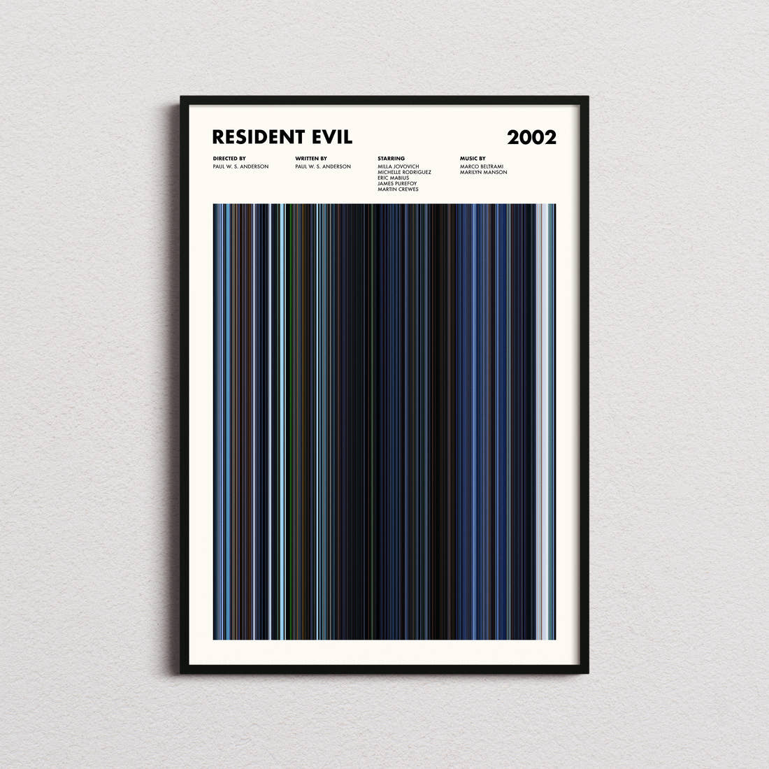 Resident Evil Movie Barcode Poster