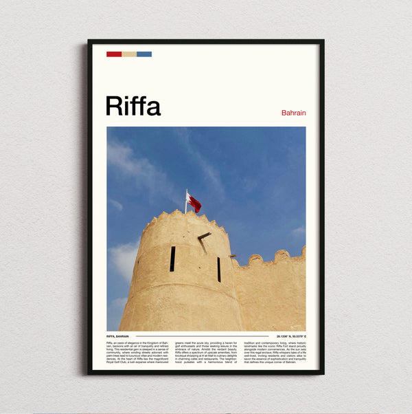 Riffa - Fort With Flag - Travel Print