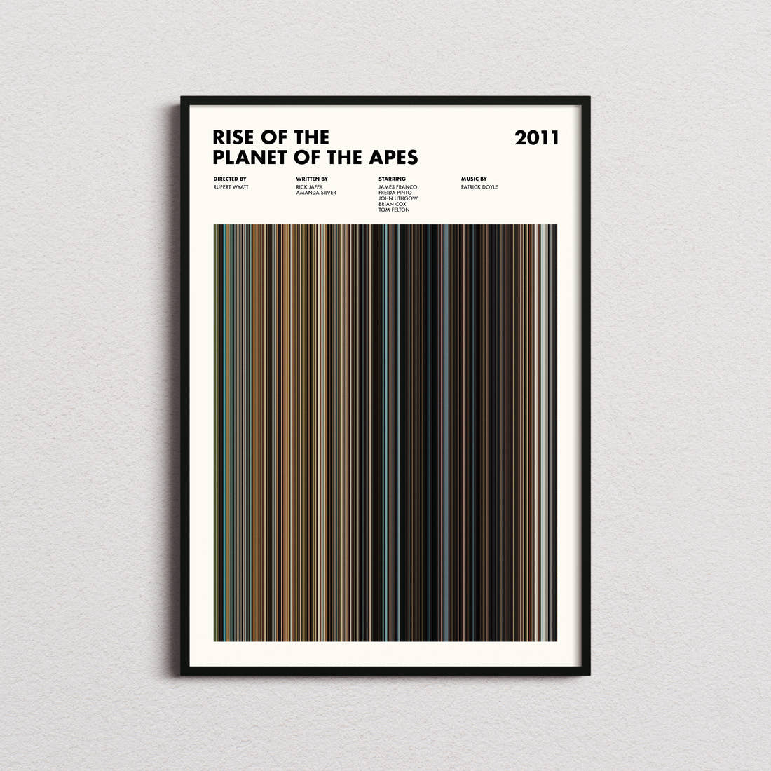Rise of the Planet of the Apes Movie Barcode Poster