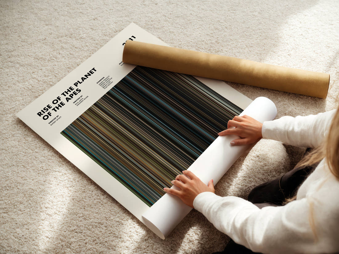 Rise of the Planet of the Apes Movie Barcode Poster