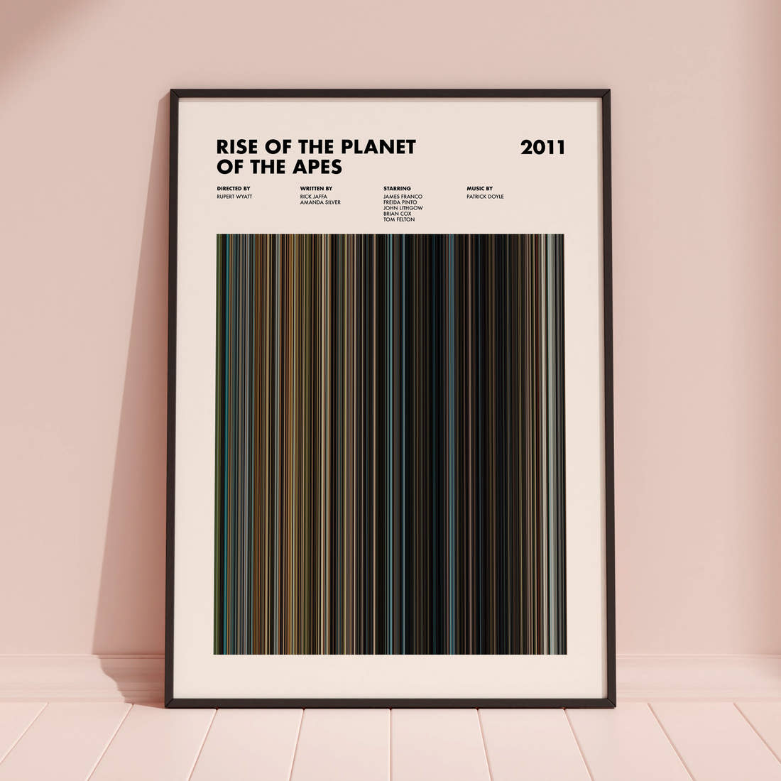 Rise of the Planet of the Apes Movie Barcode Poster
