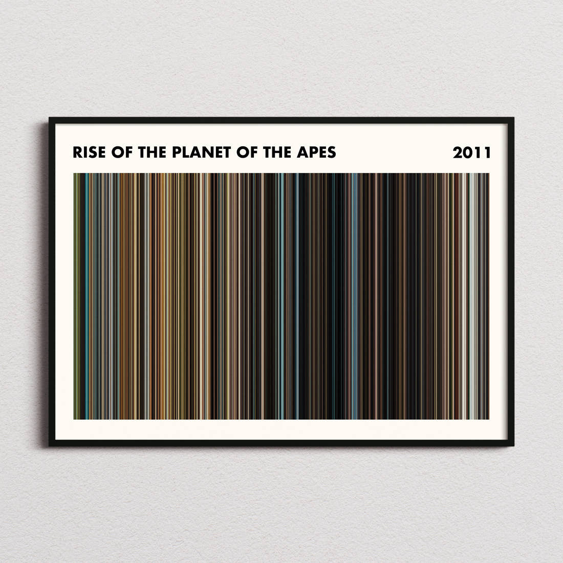 Rise of the Planet of the Apes Movie Barcode Poster - Simplified
