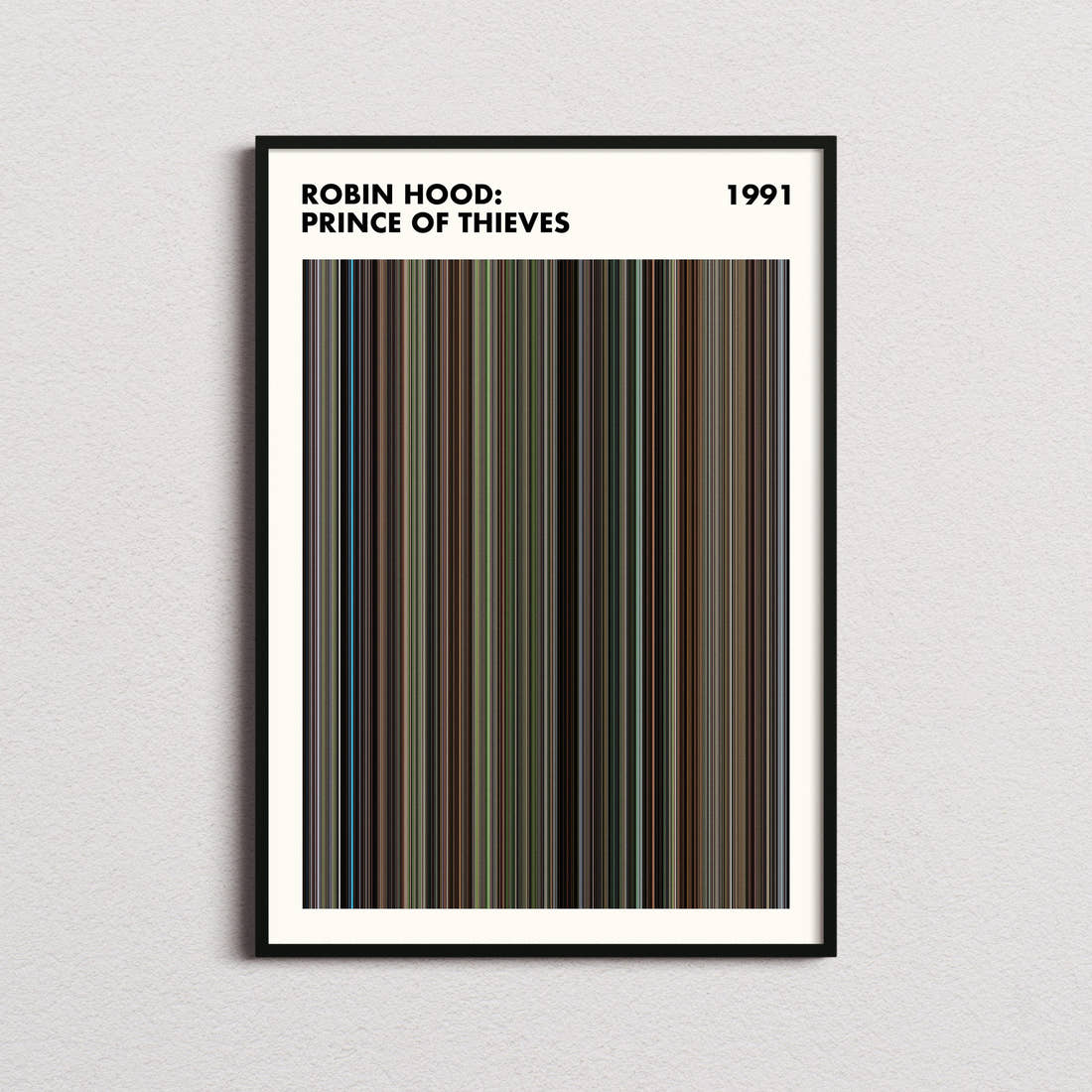 Robin Hood: Prince of Thieves Movie Barcode Poster - Simplified