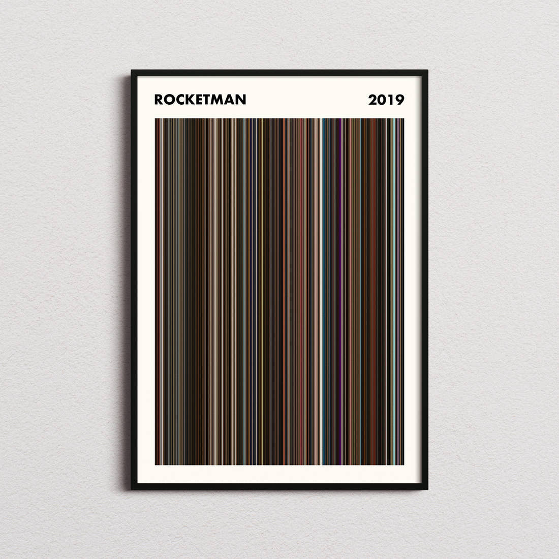 Rocketman Movie Barcode Poster - Simplified