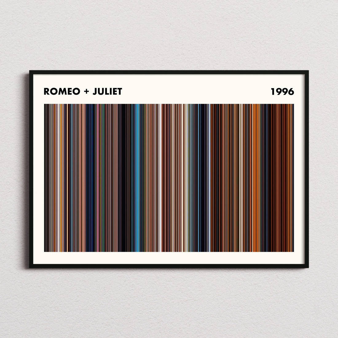Romeo + Juliet Movie Barcode Poster - Simplified