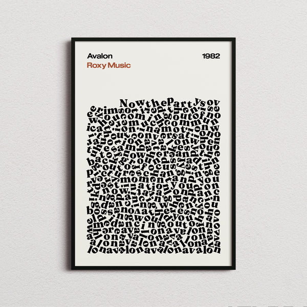 Roxy Music Avalon Lyric Print