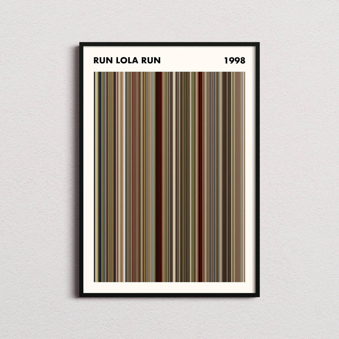 Run Lola Run Movie Barcode Poster - Simplified