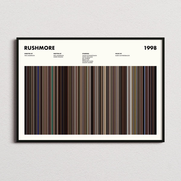 Rushmore Movie Barcode Poster