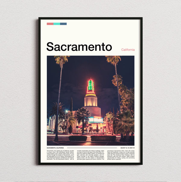 Sacramento - Neon Theatre Sign - Travel Print