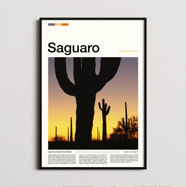 Saguaro - Cacti At Sunset - Travel Print