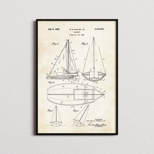 Sailboat Pawley Patent Print