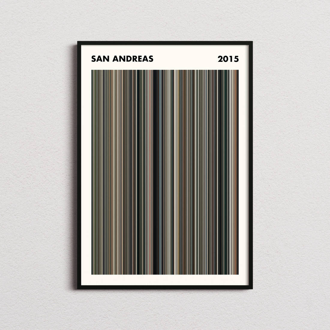 San Andreas Movie Barcode Poster - Simplified