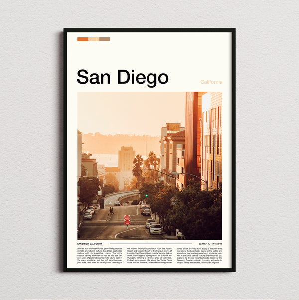 San Diego - Hazy City Street - Travel Print