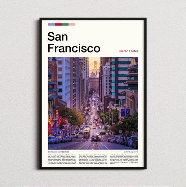 San Francisco - Steep City Street - Travel Print
