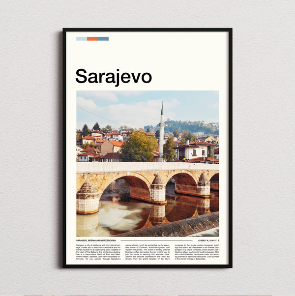 Sarajevo - Stone Arch Bridge - Travel Print