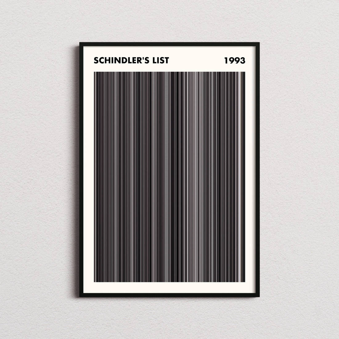 Schindler's List Movie Barcode Poster - Simplified
