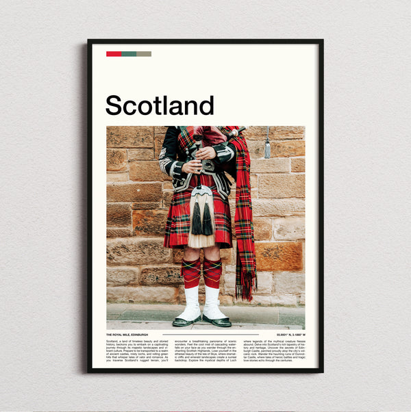 Scotland - Bagpiper In Kilt - Travel Print