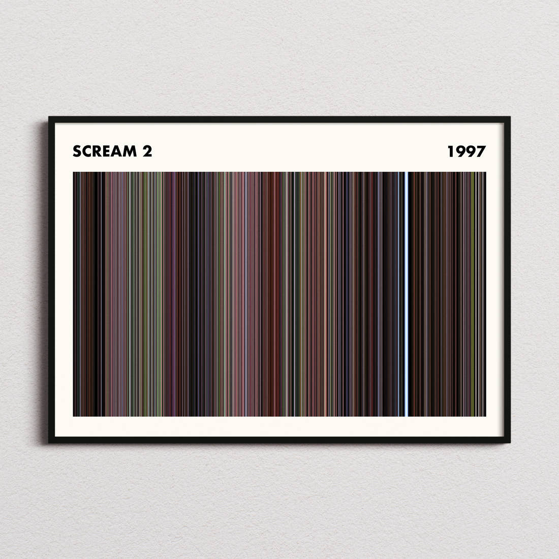 Scream 2 Movie Barcode Poster - Simplified