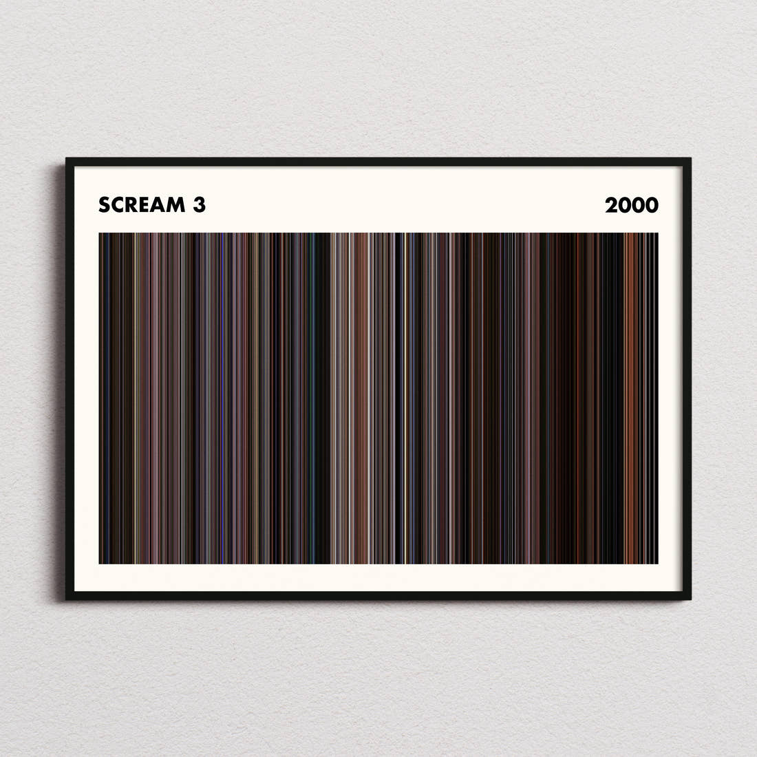 Scream 3 Movie Barcode Poster - Simplified